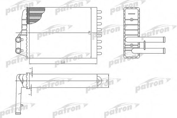 PATRON PRS2016 Радиатор печки PATRON для CHRYSLER