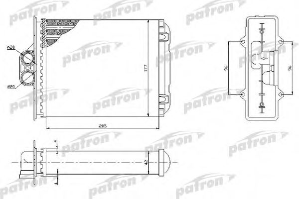 PATRON PRS2050 Радиатор печки для OPEL