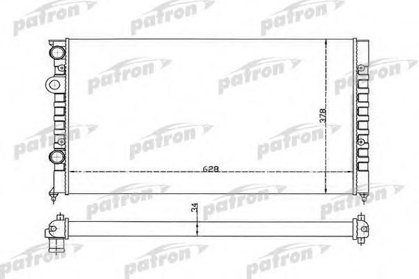 PATRON PRS3370 Радиатор охлаждения двигателя для VOLKSWAGEN POLO