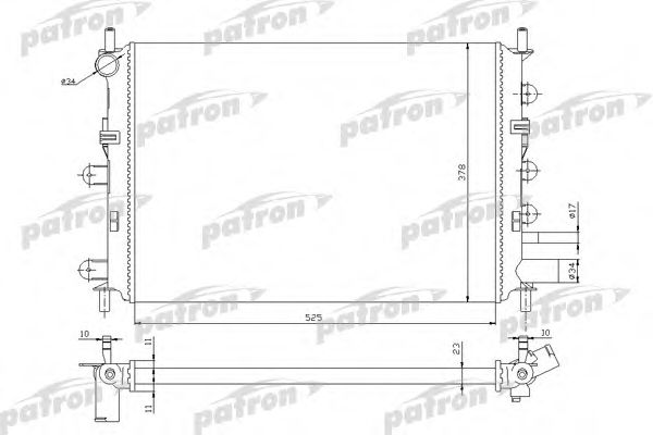 PATRON PRS3435 Радиатор охлаждения двигателя для FORD