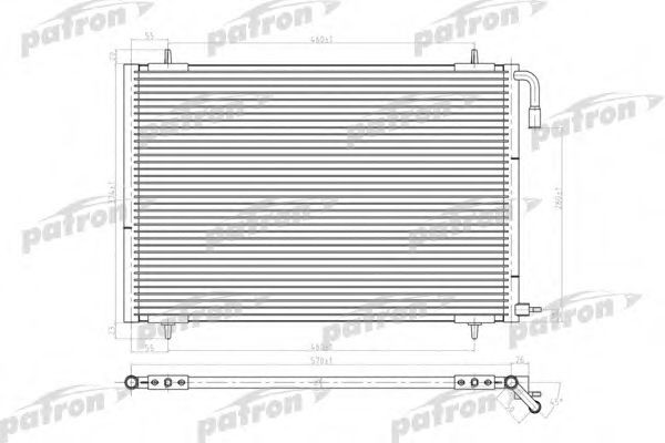 PATRON PRS3634 Радиатор кондиционера для PEUGEOT