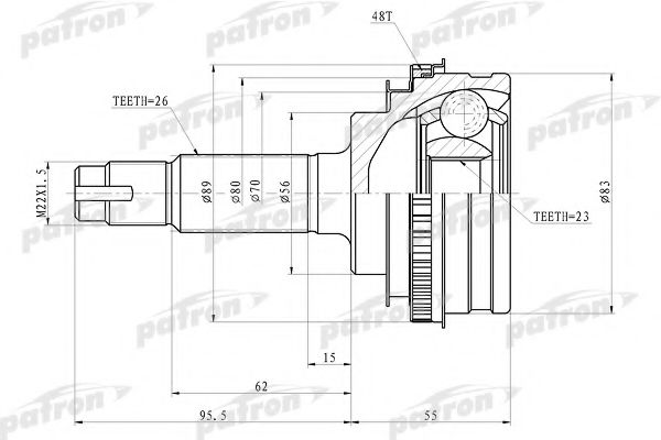 PATRON PCV4006 ШРУС для TOYOTA