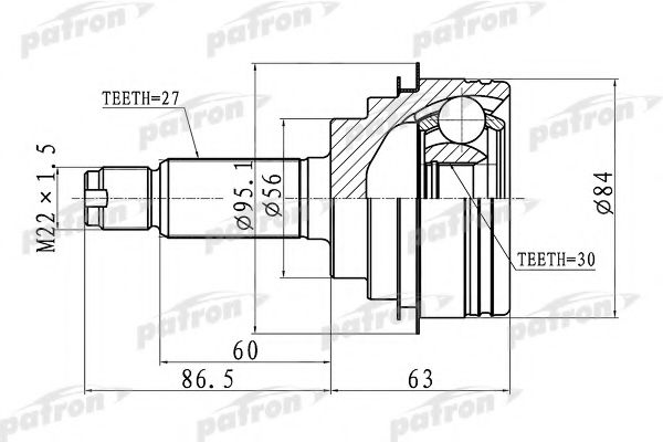 PATRON PCV1260 ШРУС для SUBARU