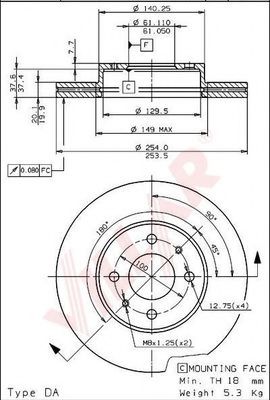 VILLAR 6281030 Тормозные диски VILLAR 