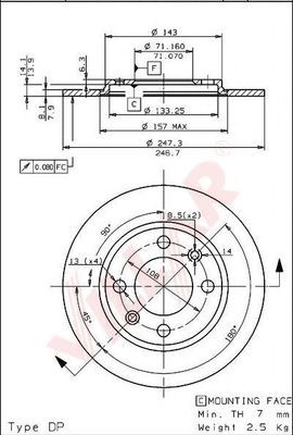 VILLAR 6281121 Тормозные диски VILLAR 