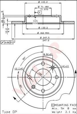 VILLAR 6281122 Тормозные диски VILLAR 