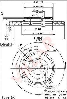 VILLAR 6281259 Тормозные диски VILLAR 