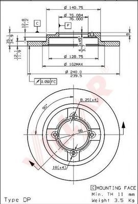 VILLAR 6281269 Тормозные диски VILLAR 