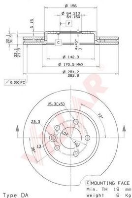 VILLAR 6281438 Тормозные диски VILLAR 