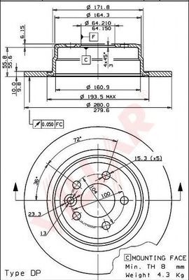 VILLAR 6281439 Тормозные диски VILLAR 