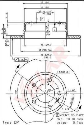 VILLAR 6281459 Тормозные диски VILLAR 