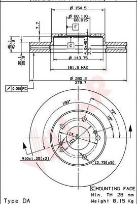 VILLAR 6281898 Тормозные диски VILLAR для NISSAN