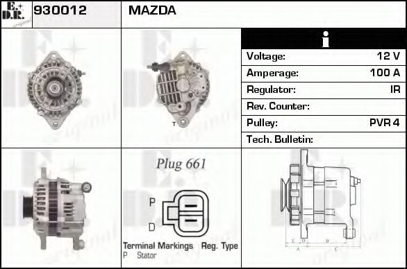 EDR 930012 Генератор EDR для MAZDA