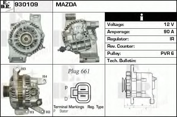 EDR 930109 Генератор EDR для MAZDA