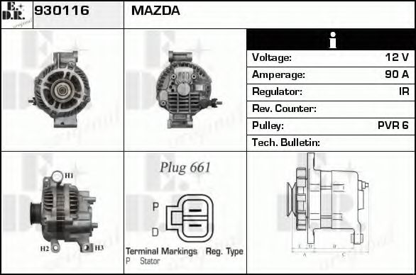 EDR 930116 Генератор EDR для MAZDA