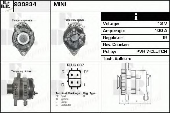 EDR 930234 Генератор для MINI