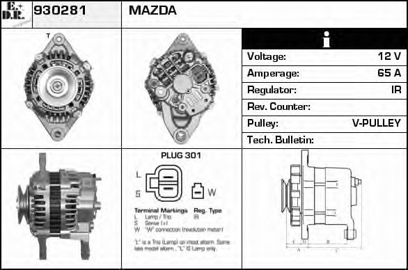 EDR 930281 Генератор EDR для MAZDA