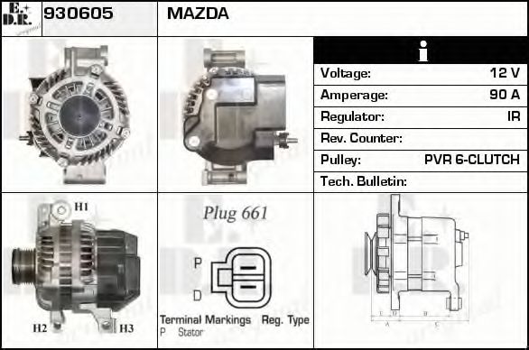 EDR 930605 Генератор EDR для MAZDA