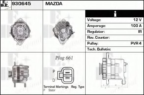 EDR 930645 Генератор EDR для MAZDA