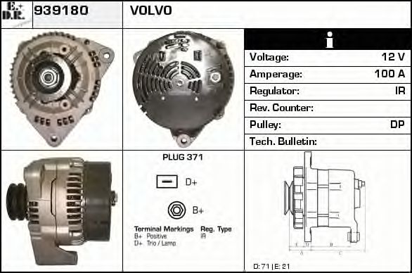EDR 939180 Генератор EDR для VOLVO 940