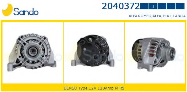 SANDO 20403721 Генератор для ALFA ROMEO MITO (Альфа-ромео Мито)