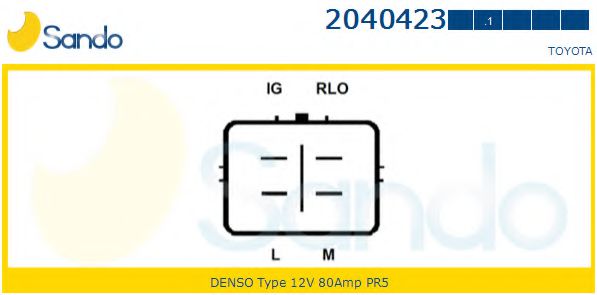 SANDO 20404231 Генератор для TOYOTA IQ