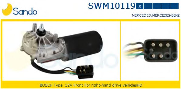 SANDO SWM101190 Двигатель стеклоочистителя SANDO для MERCEDES-BENZ
