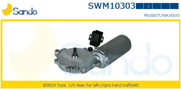 SANDO SWM103031 Двигатель стеклоочистителя SANDO для PEUGEOT