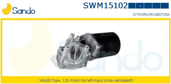 SANDO SWM151021 Двигатель стеклоочистителя SANDO для PEUGEOT