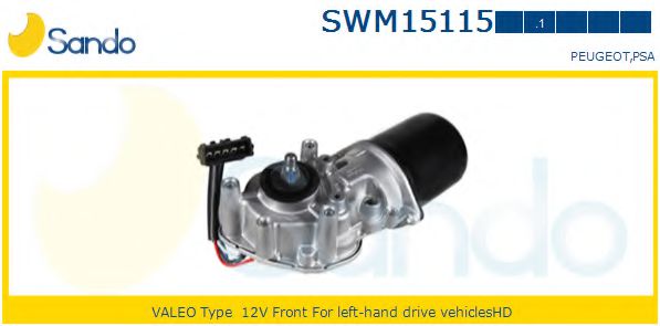 SANDO SWM151151 Двигатель стеклоочистителя SANDO для PEUGEOT