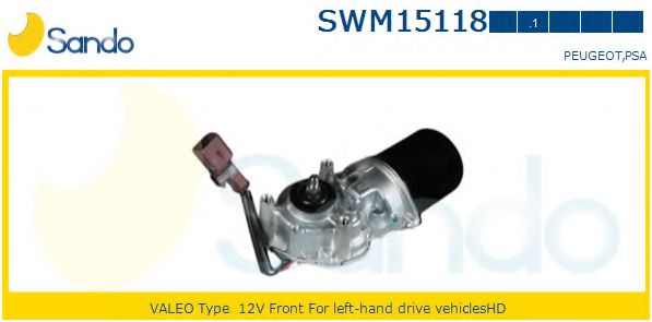 SANDO SWM151181 Двигатель стеклоочистителя SANDO для PEUGEOT