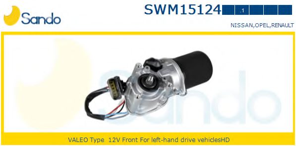 SANDO SWM151241 Двигатель стеклоочистителя для OPEL VIVARO