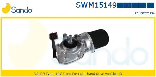 SANDO SWM151491 Двигатель стеклоочистителя SANDO для PEUGEOT