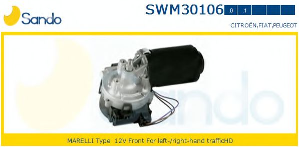 SANDO SWM301060 Двигатель стеклоочистителя для PEUGEOT