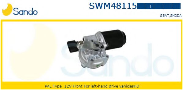 SANDO SWM481151 Двигатель стеклоочистителя для SKODA RAPID