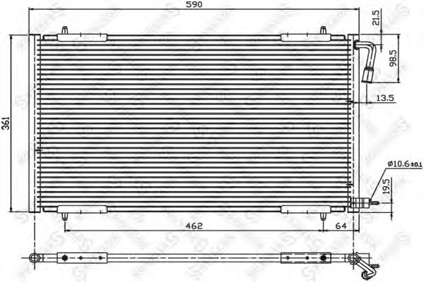 STELLOX 1045002SX Радиатор кондиционера STELLOX 