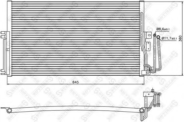 STELLOX 1045008SX Радиатор кондиционера для OPEL