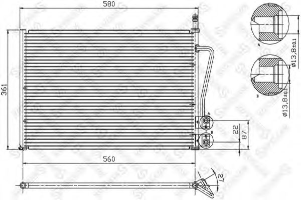 STELLOX 1045020SX Радиатор кондиционера для FORD