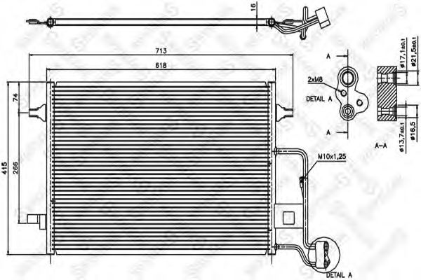 STELLOX 1045025SX Радиатор кондиционера для SKODA