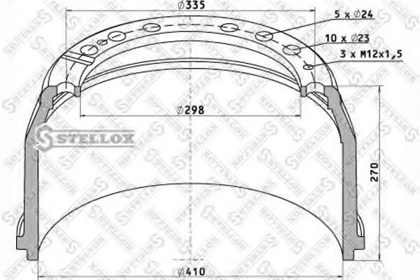 STELLOX 8500014SX Тормозной барабан STELLOX для MERCEDES-BENZ