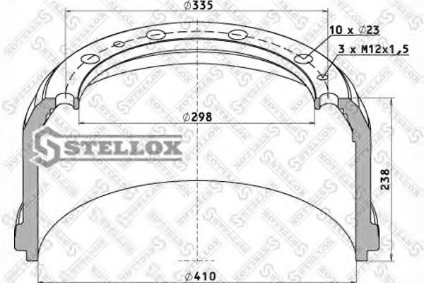 STELLOX 8500173SX Тормозной барабан для MERCEDES-BENZ MK