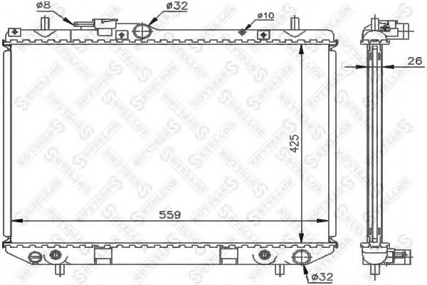 STELLOX 1025707SX Радиатор охлаждения двигателя STELLOX для DAIHATSU