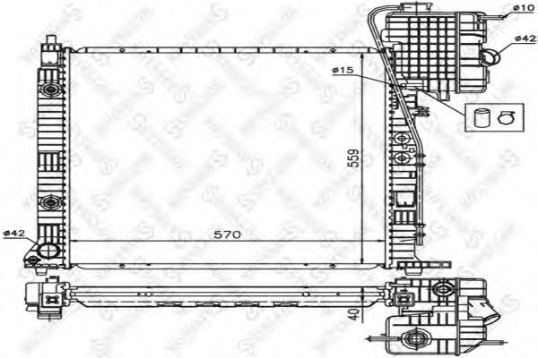 STELLOX 1025873SX Радиатор охлаждения двигателя для MERCEDES-BENZ V-CLASS