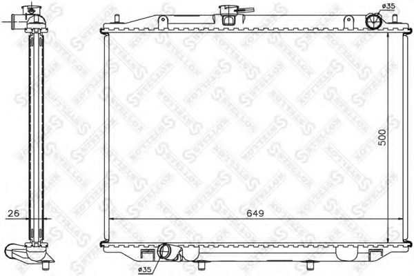 STELLOX 1026716SX Радиатор охлаждения двигателя для NISSAN MISTRAL