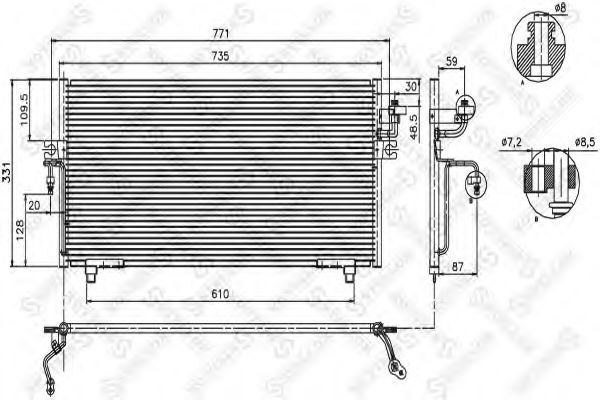 STELLOX 1045018SX Радиатор кондиционера для NISSAN
