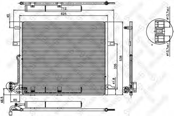 STELLOX 1045121SX Радиатор кондиционера для MERCEDES-BENZ