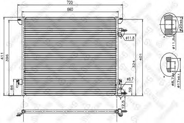 STELLOX 1045210SX Радиатор кондиционера для OPEL