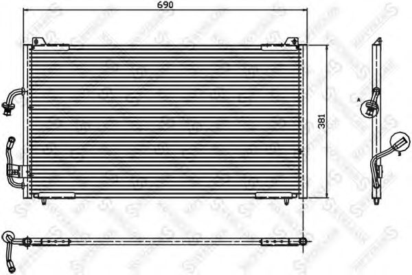 STELLOX 1045216SX Радиатор кондиционера для PEUGEOT