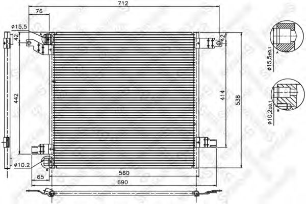 STELLOX 1045221SX Радиатор кондиционера для MERCEDES-BENZ M-CLASS