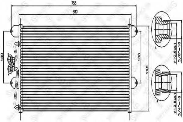 STELLOX 1045315SX Радиатор кондиционера для VOLKSWAGEN
